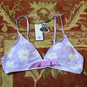 Retro Floral Lavender daisy Bikini top